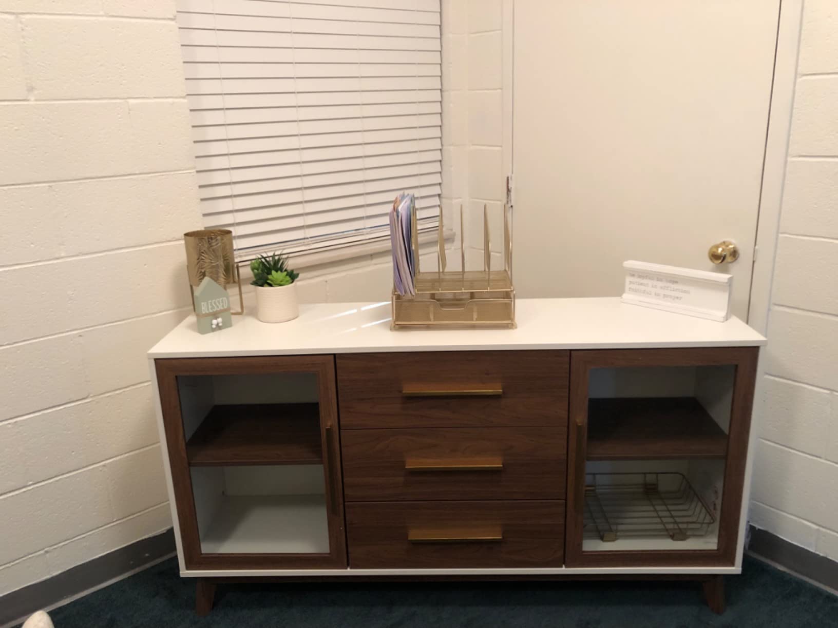 Sideboard Buffet Cabinet with 3 Drawers & 2 Doors, Console Table for Kitchen