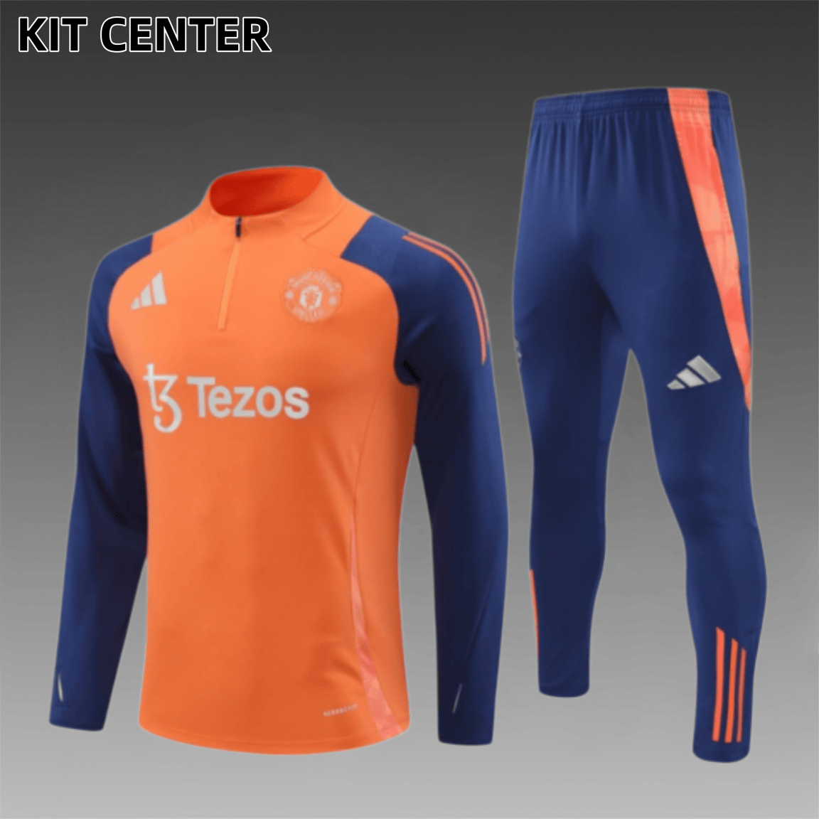 24/25 Manchester United orange Half Zip Training Kit (Adult Kids Kit)