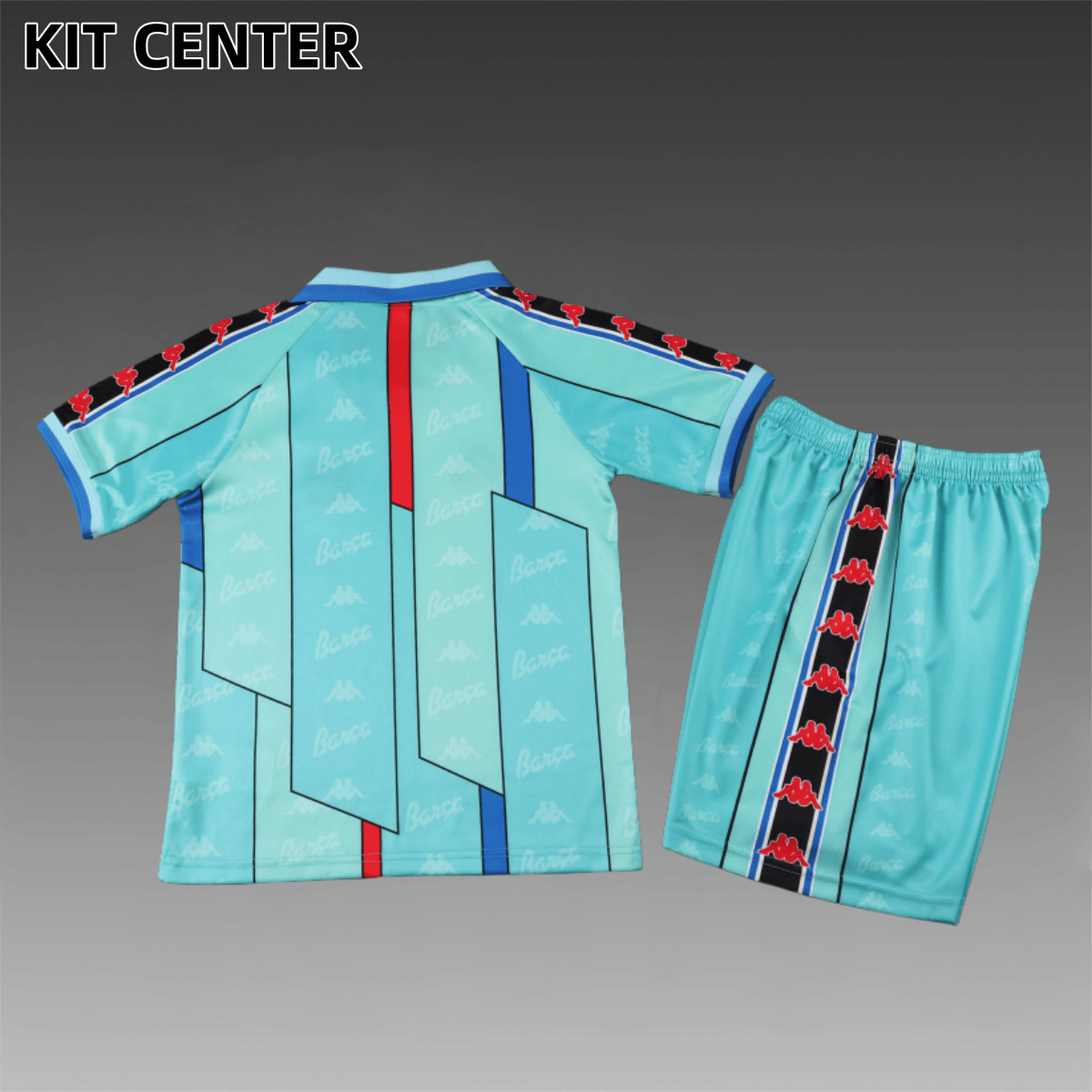 1996/1997 Barcelona Away Retro Football Shirt (Kids Kit)