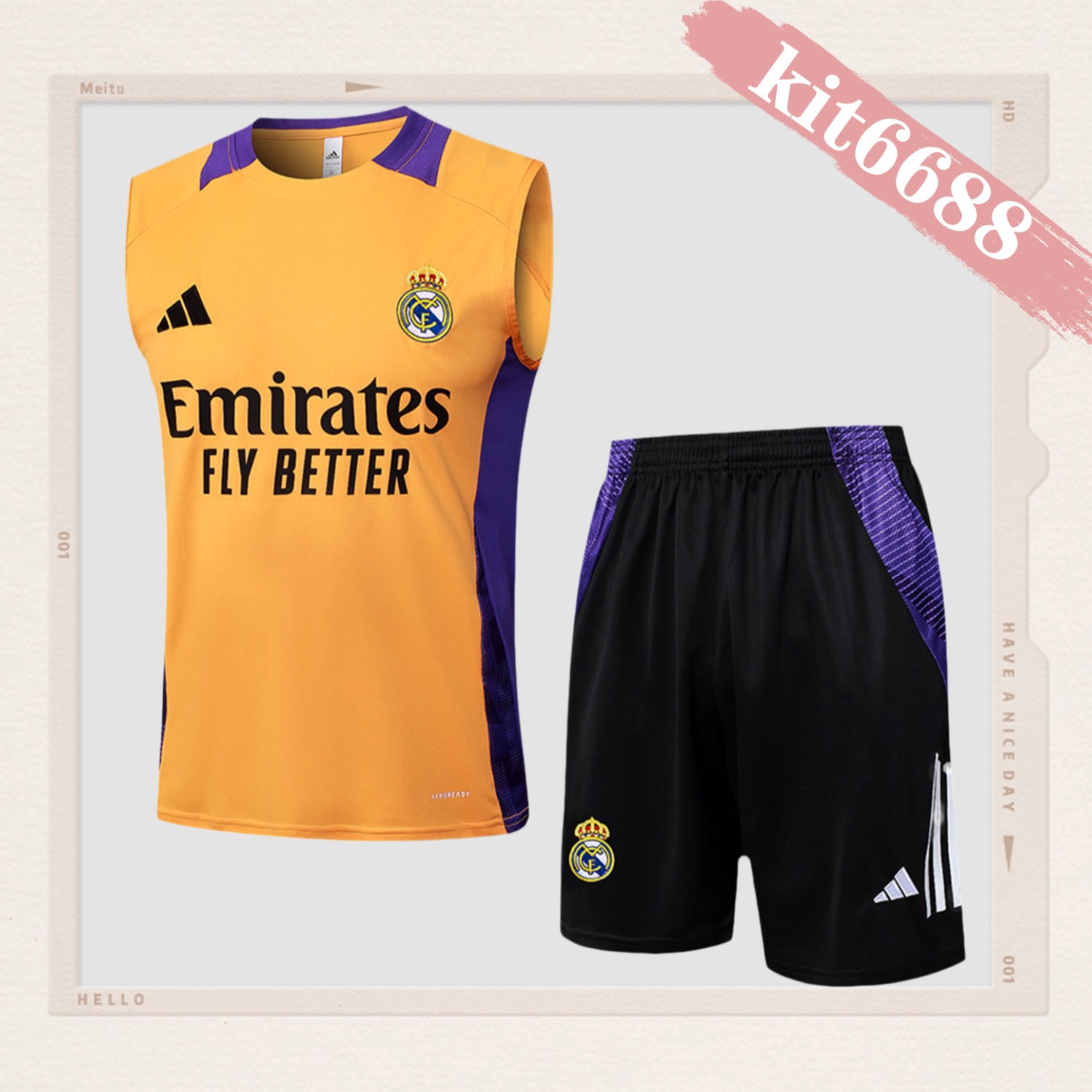 2024/2025 Real Madrid orange adult vest training suit (Adult Kit)