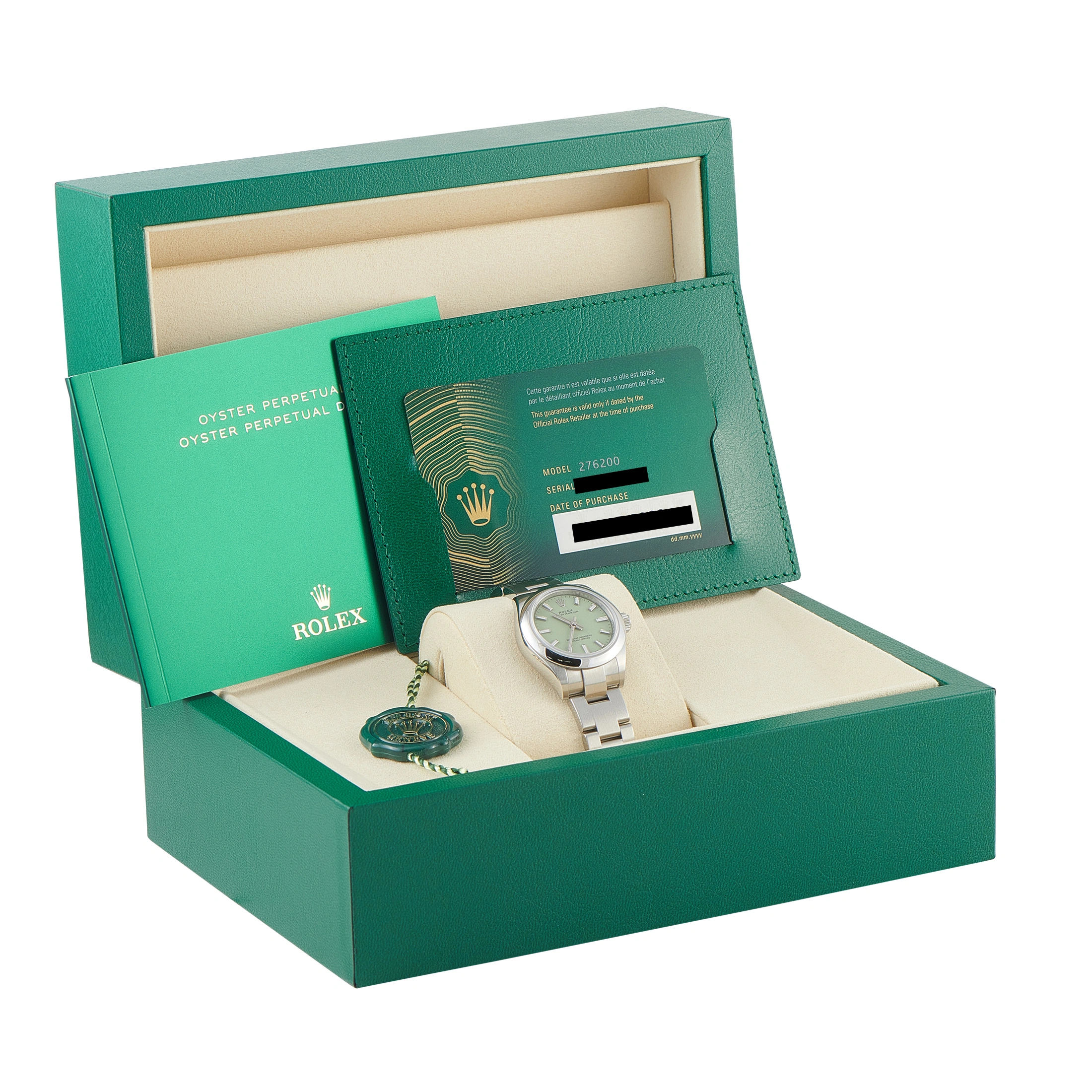 RolexOyster Perpetual 28 Pistachio Dial Oystersteel Watch 276200