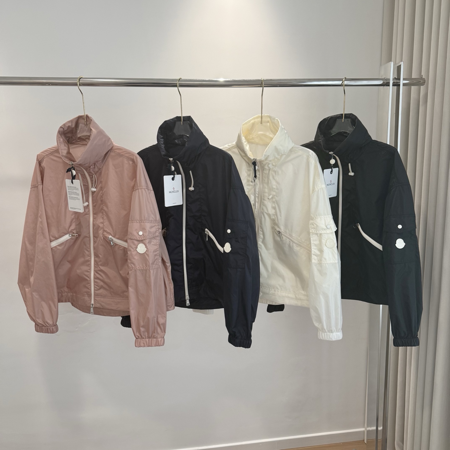 Moncler 2026 Autumn Winter Women's Jackets Polyester Stand Collar Tassel Zipper Casual Slim Woman's Coats MKDFWJ26005
