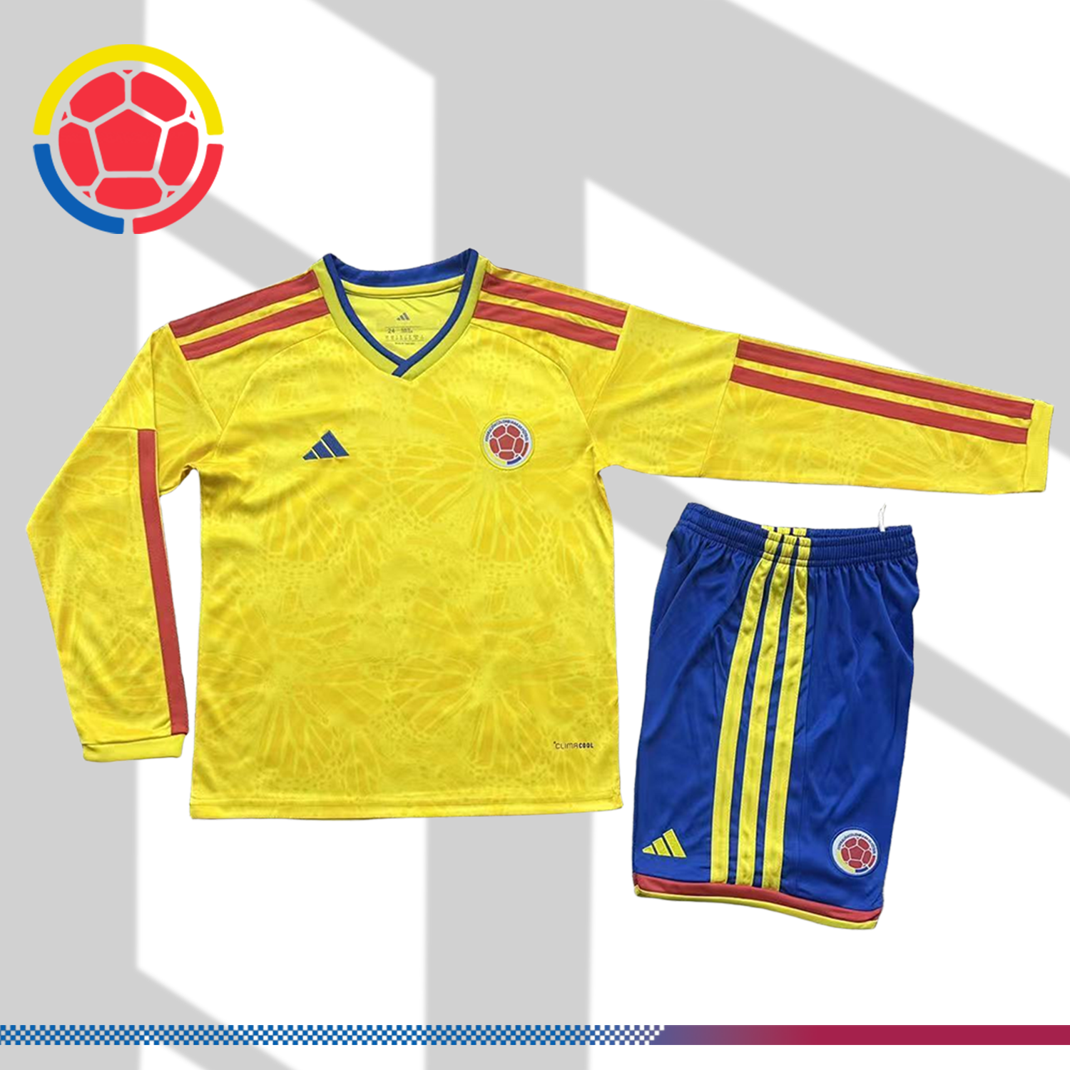 2026 Colombia Home long sleeves Football Shirt (Kids Kit socks)