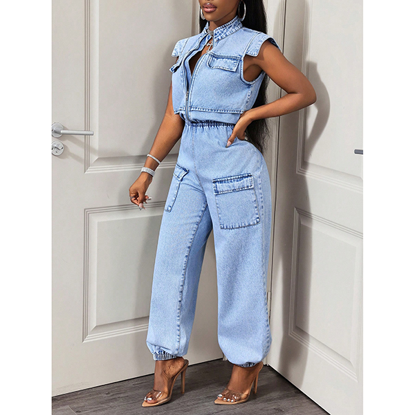 DENIM CARGOJUMPSUIT