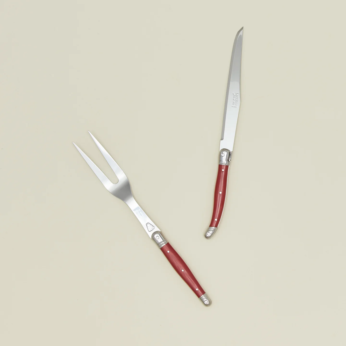 Jean Dubost Carving Set - Red