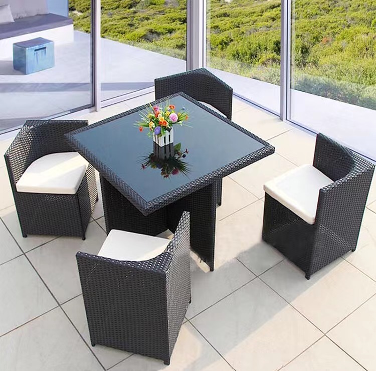 Five-piece Set of Outdoor Rattan Creative Furniture Rattan Chair Leisure Table