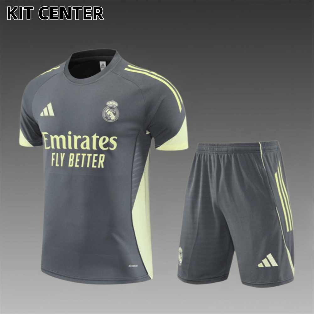 25/26 Real Madrid dark gray Short Sleeve Training Wear ( Adult kit Kids )