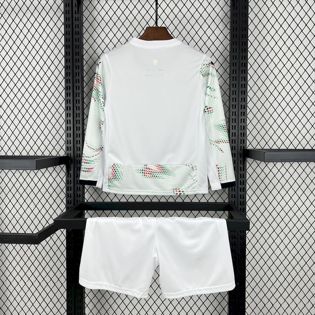 2025/2026 Portugal Away Kids Long Sleeve Football Shirt (Kids Kit socks)