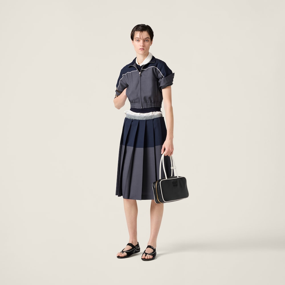 Kid mohair zipper blouson jacket