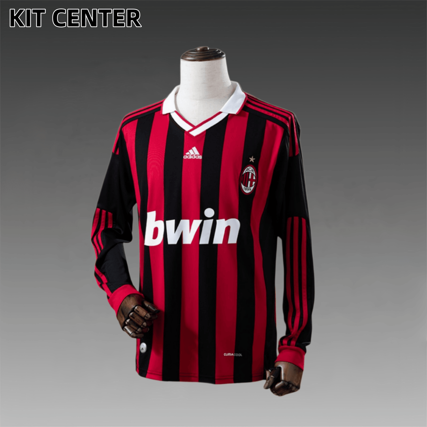 2009/2010 AC Milan home Retro Long Sleeve Football Shirt