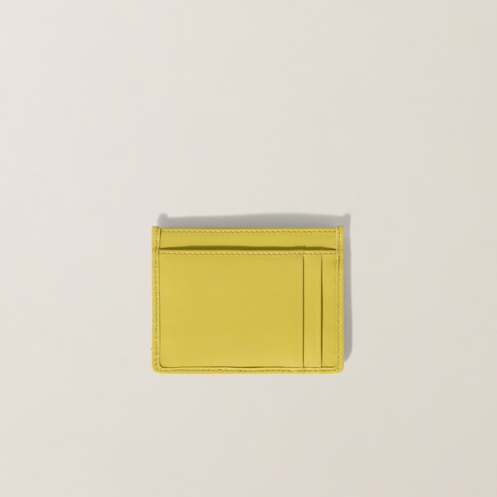 Matelassé nappa leather card holder