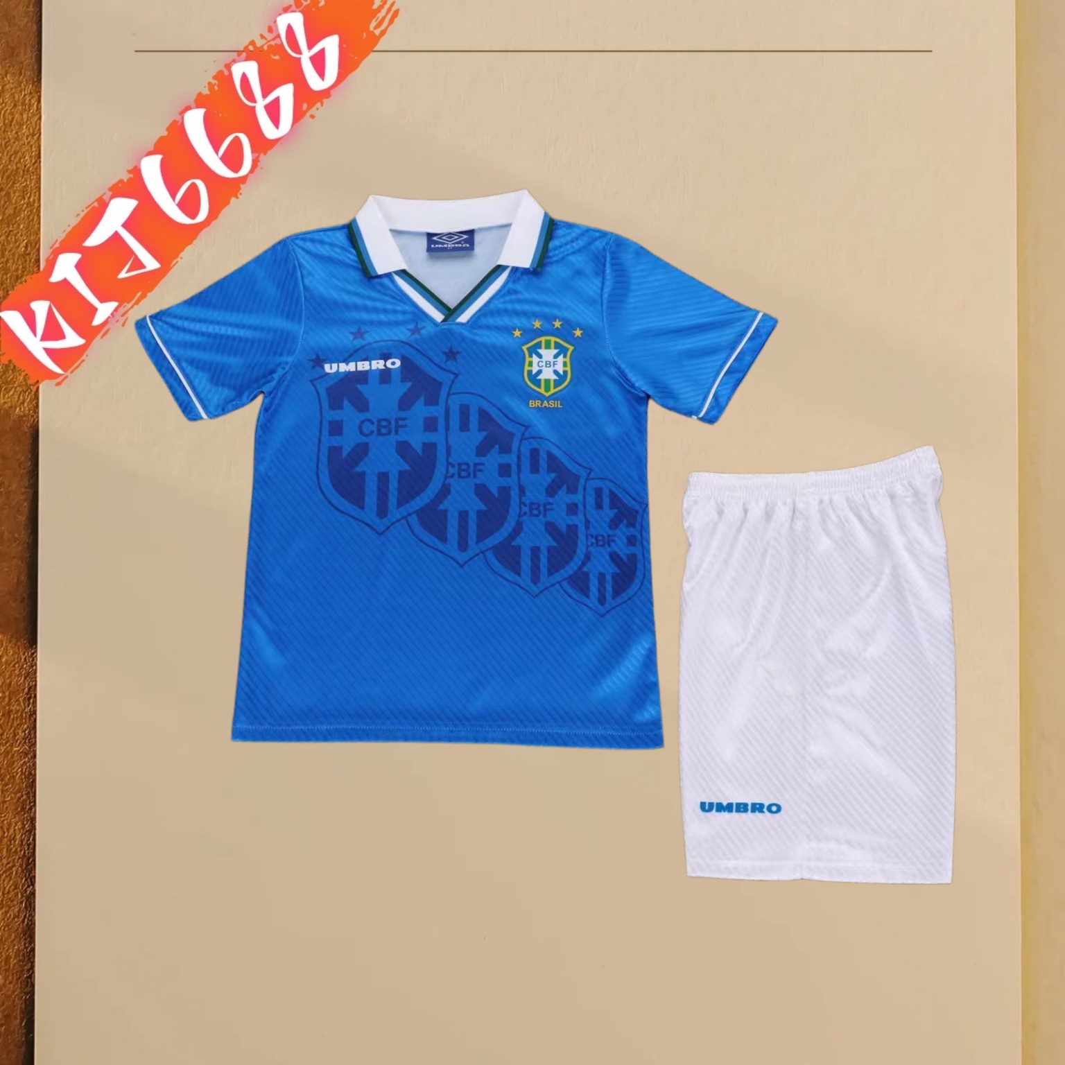 1996 Brazil Away Retro Kids Kit