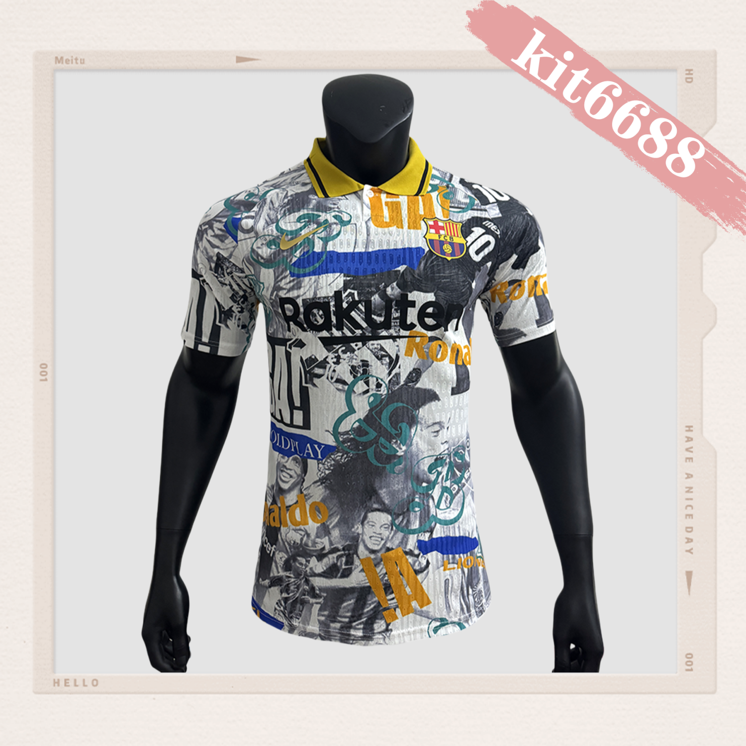 2025/2026 Barcelona Ronaldinho co-branded football jersey (player version)