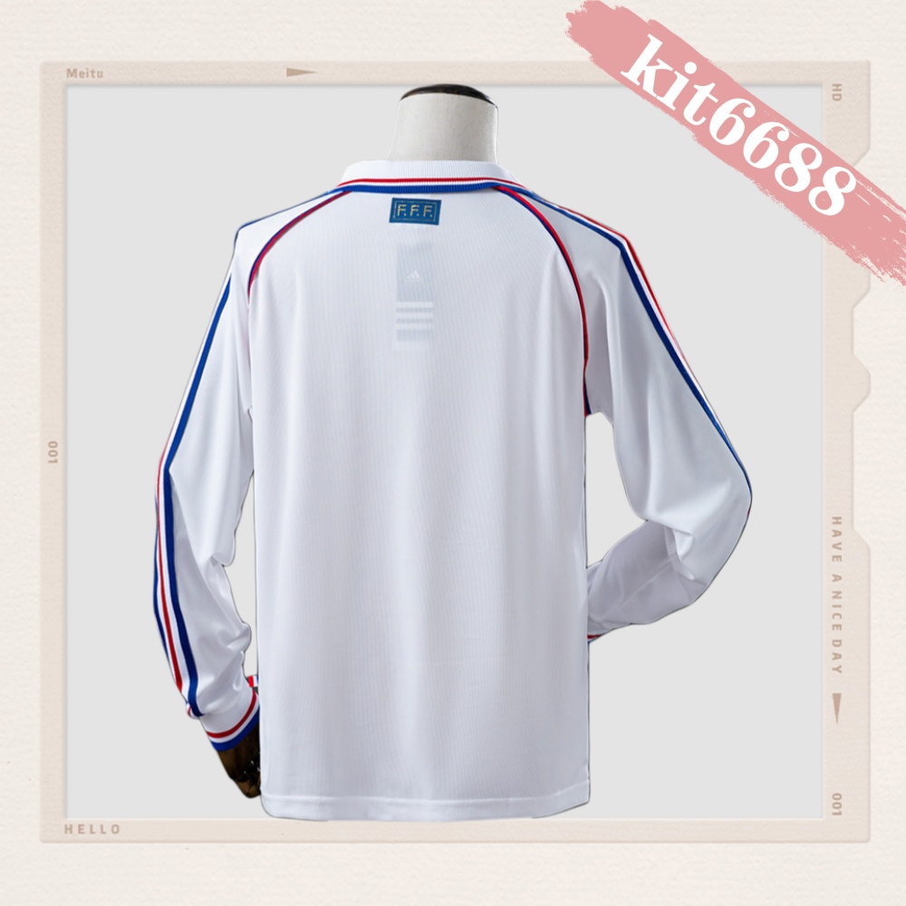 1998 France Away Long Sleeve Retro Football Shirt