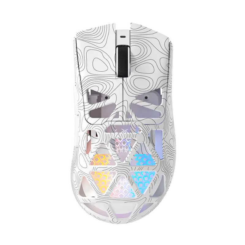 Tri-Mode ARGB Gaming Mouse with PAW3311 Sensor, 2.4G Wireless / Bluetooth / Wired Connection, Rechargeable Lightweight Hollowed Gaming Mice for PC Laptop Gaming Office