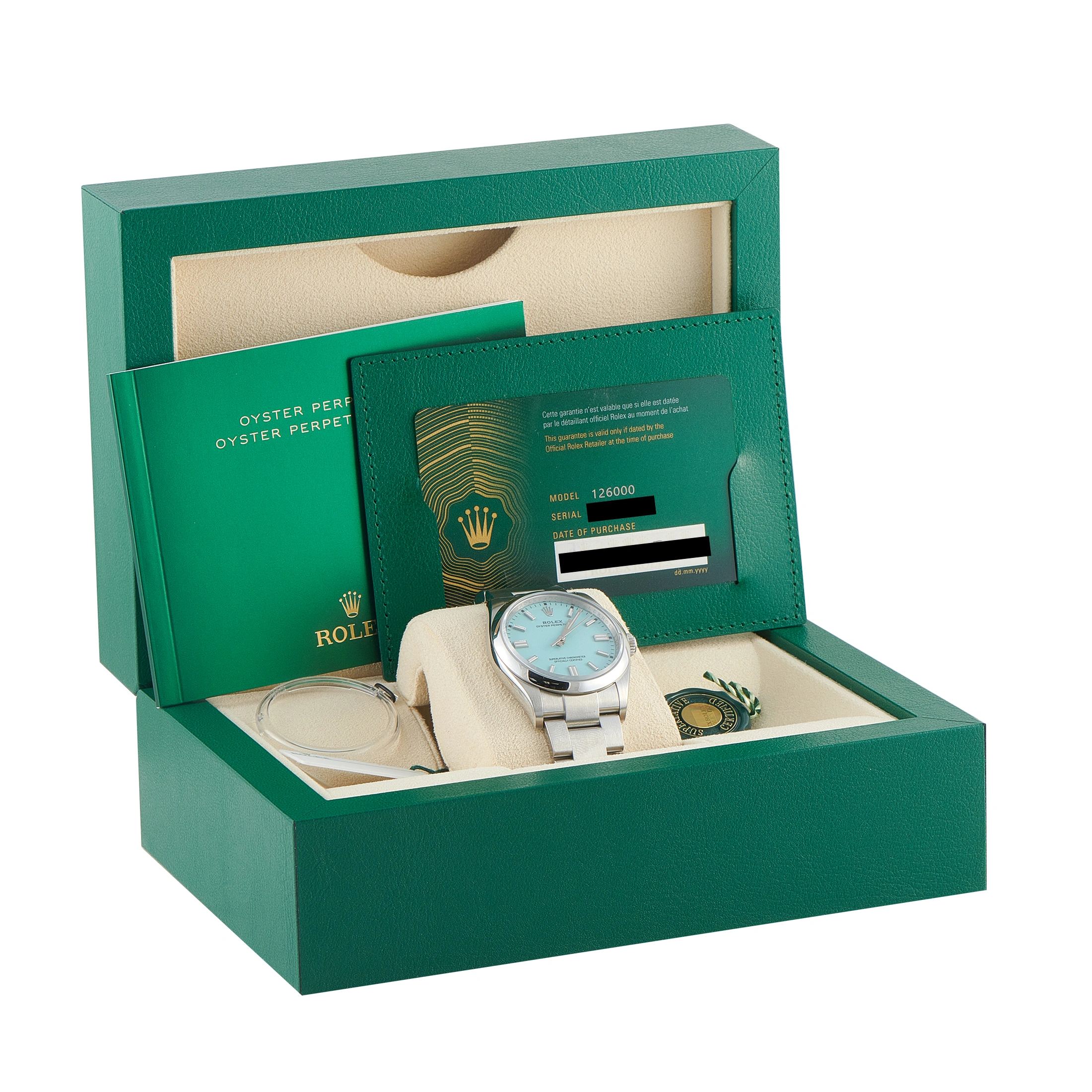 RolexOyster Perpetual 36 Turquoise Dial Steel Watch 126000