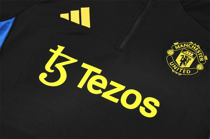 25/26 Manchester United black Half Zip Training Kit (Adult Kids Kit)