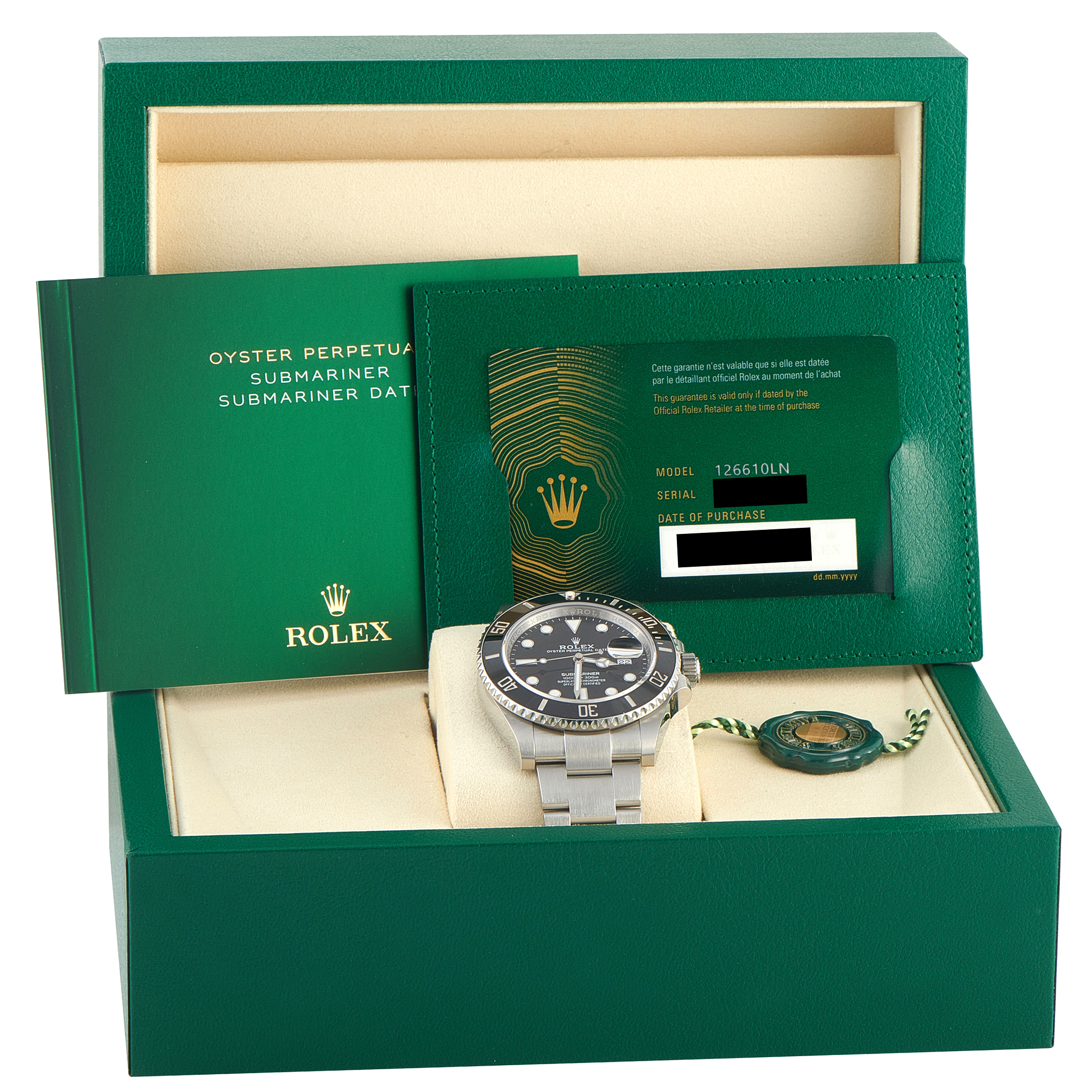 RolexSubmariner Date Black Dial Steel Watch 126610LN