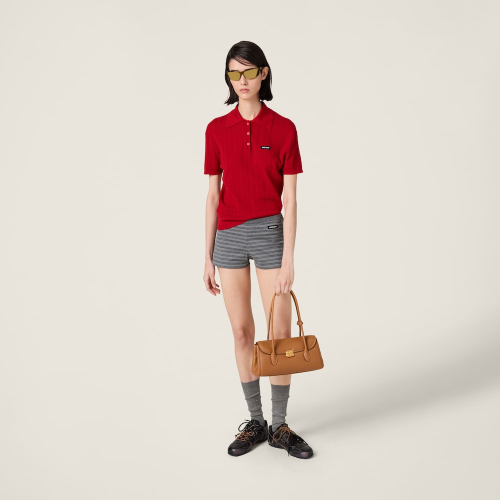 Cashmere and silk polo sweater