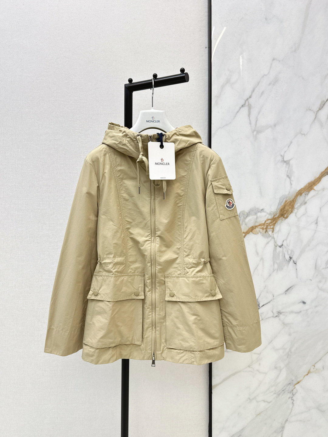 Moncler 2026 Autumn Winter Women's Jackets Polyester Hooded Tassel Zipper Casual Slim Woman's Coats MKDFWJ26013