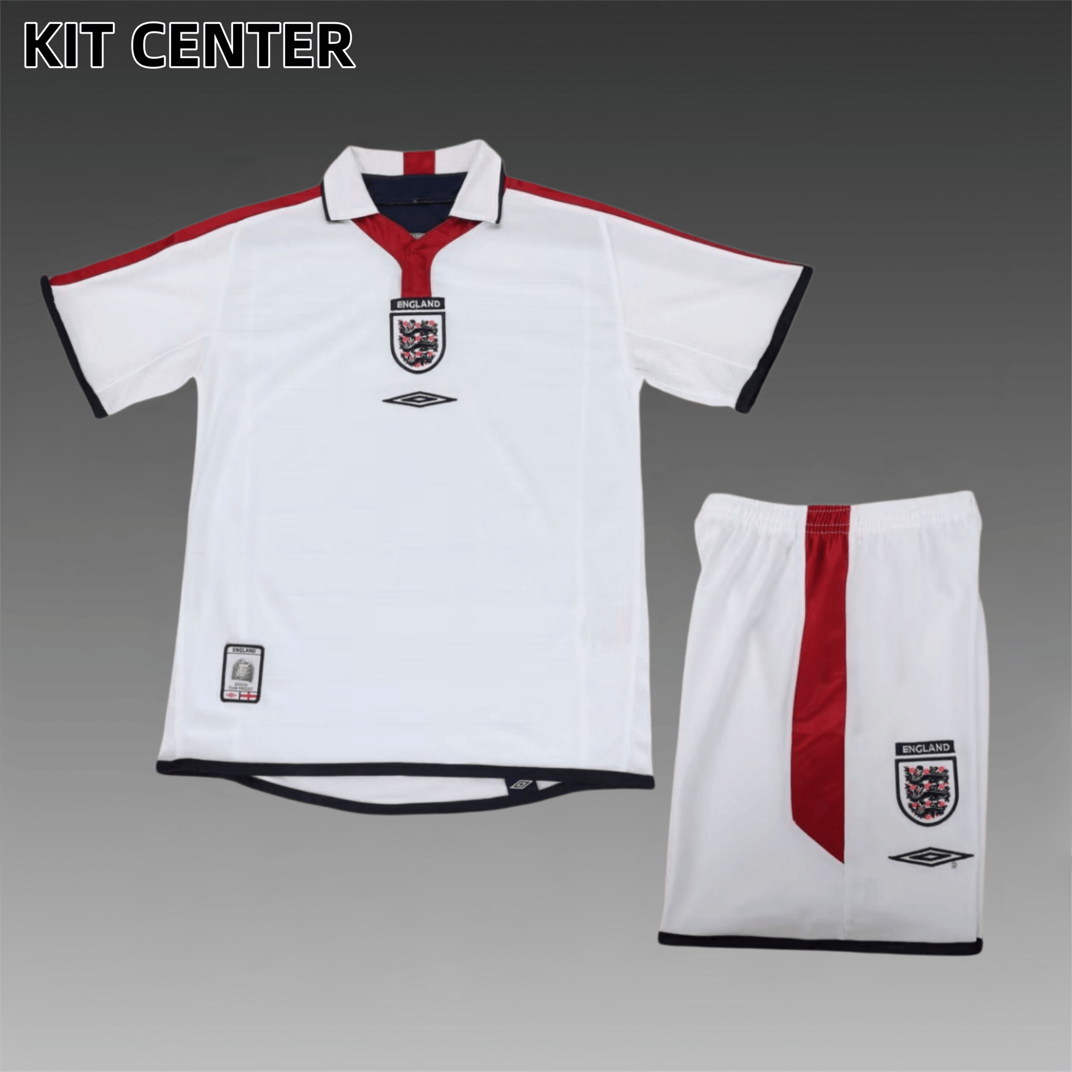 2002 England home  Retro Football Soccer jerseys Kids suit