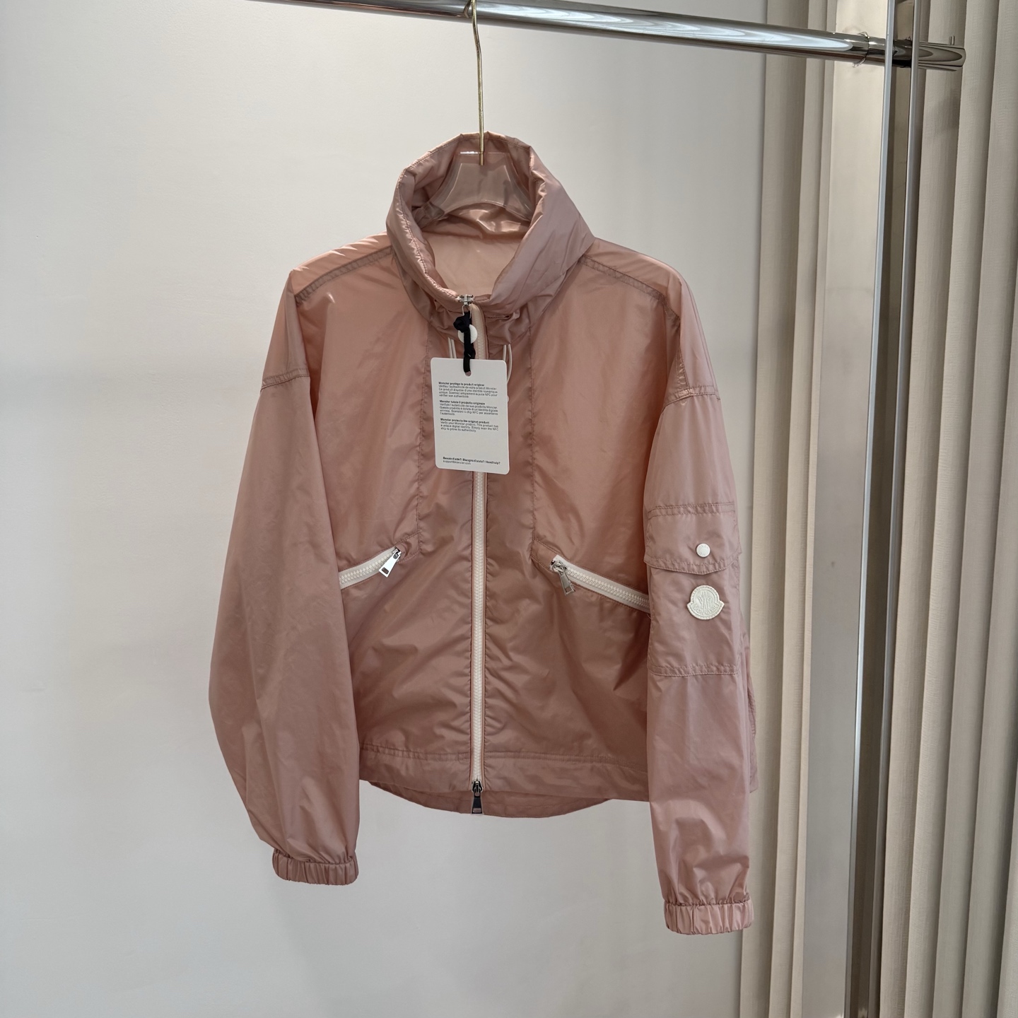 Moncler 2026 Autumn Winter Women's Jackets Polyester Stand Collar Tassel Zipper Casual Slim Woman's Coats MKDFWJ26005