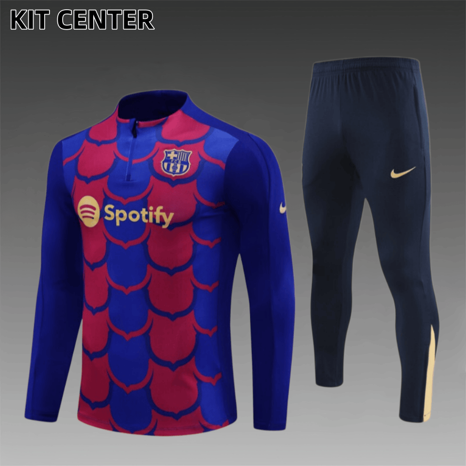 24/25 Barcelona Half Zip TrainingWear (Adult Kids Kit)