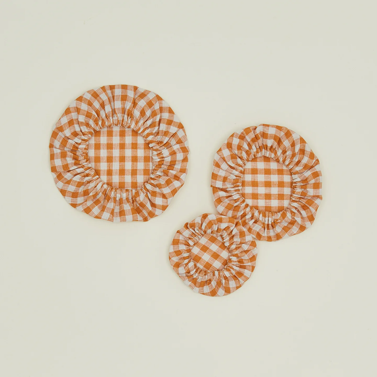 Linen Bowl Cover, Set of 3 - Orange