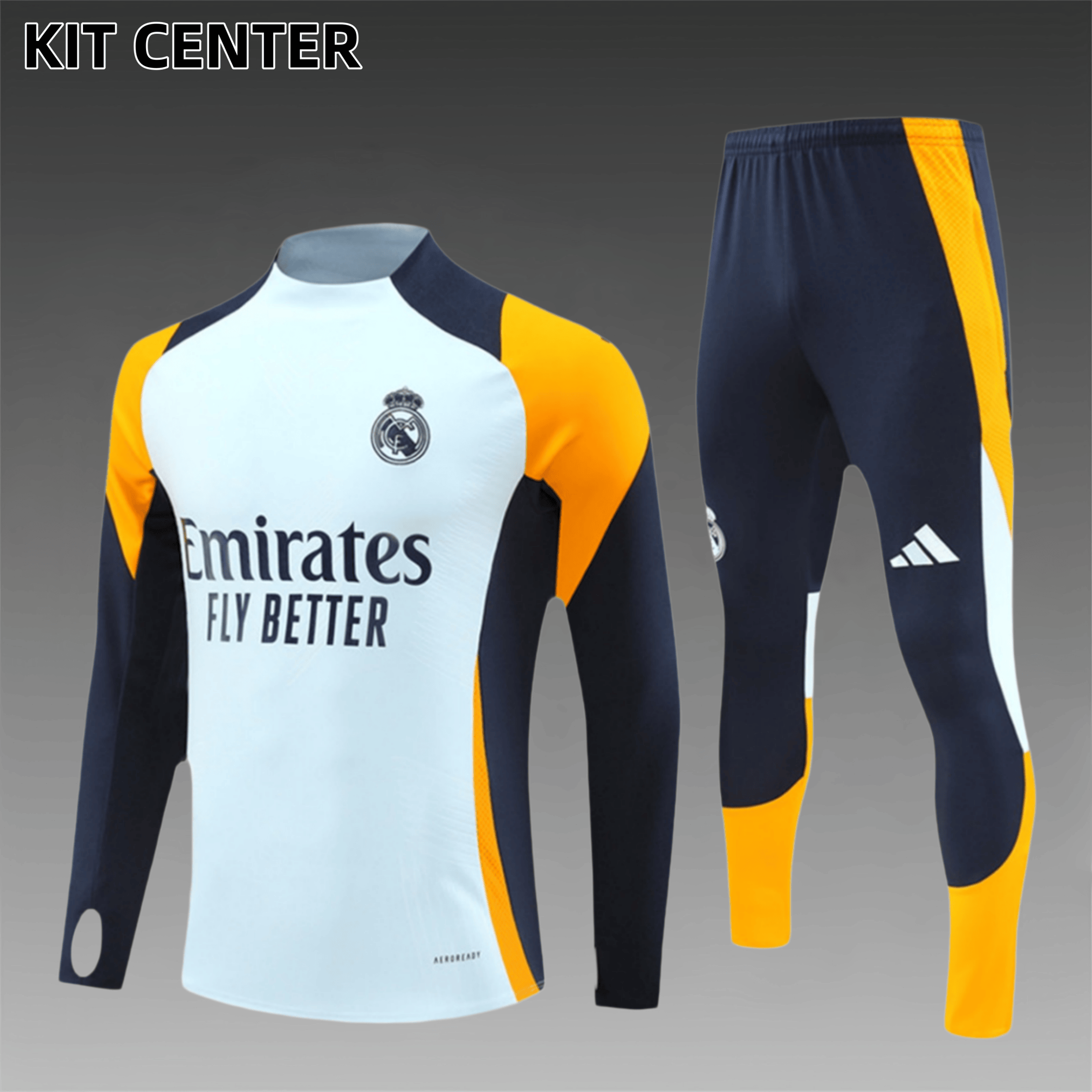 2024/2025 Real Madrid Blue Adult Half Zip Training Kit (Adult Kit)