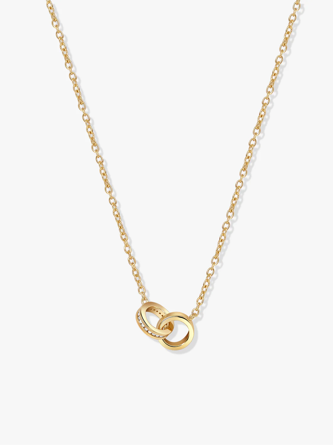 Pave Interlocking Double Circle Necklace