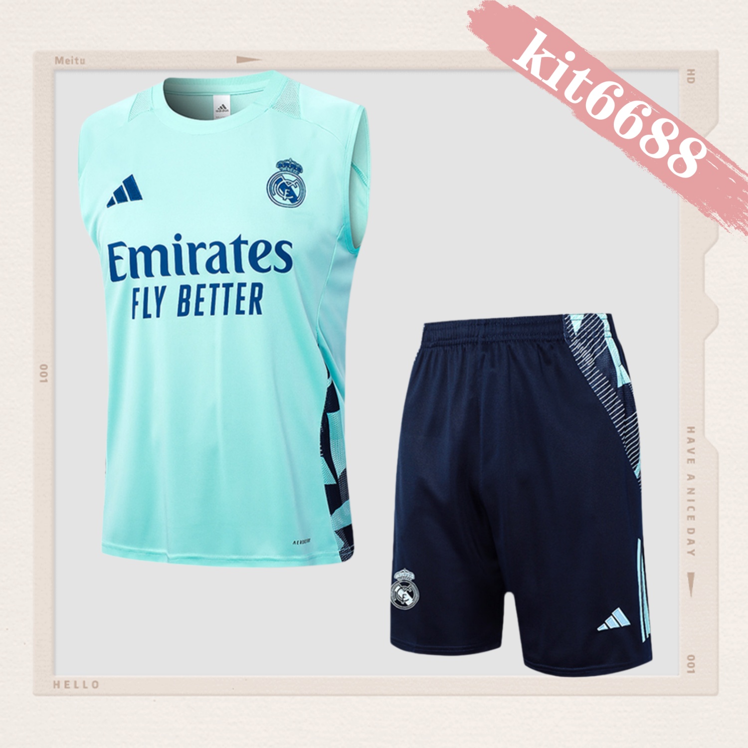 2024/2025 Real Madrid light green adult vest training suit (Adult Kit)