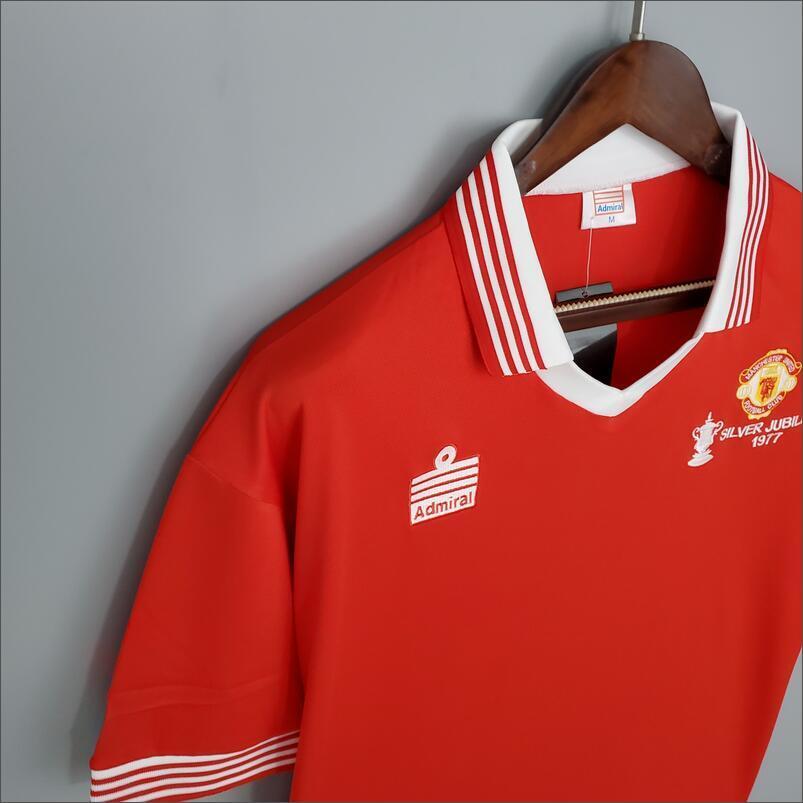 1977 Manchester United home  retro football jersey