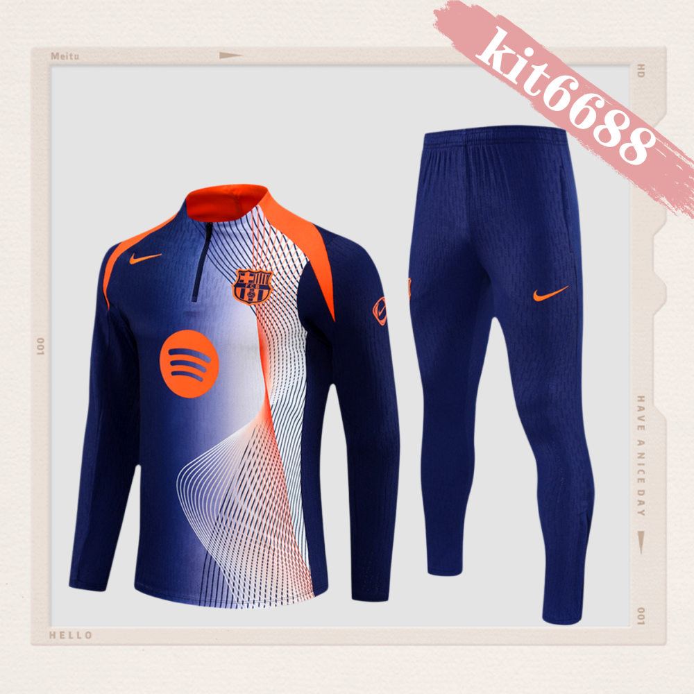 2025/2026 Barcelona Half Zip Tracksuit (Adult Kit)