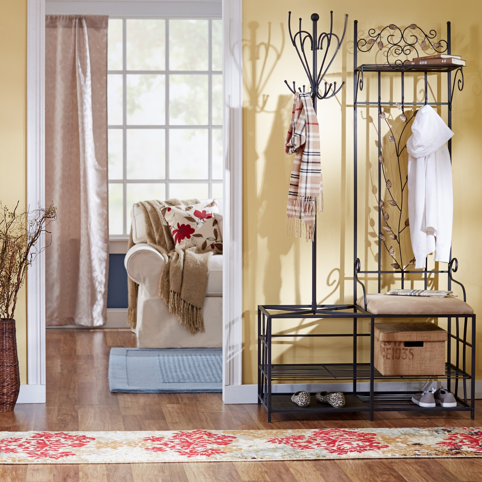 Clift 36.25'' Wide Hall Tree with Shoe Storage