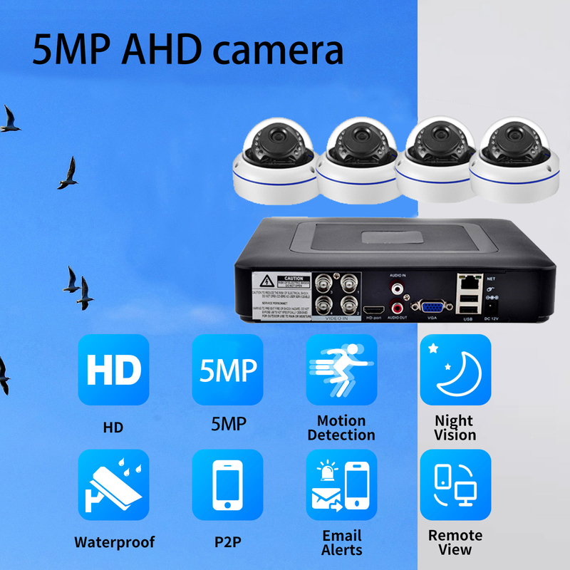 Gadinan 2.8mm CCTV Metal Case Bullet AHD Waterproof All-Weather Security Monitor Dome Camera 5MP Motion Detection Video Suit