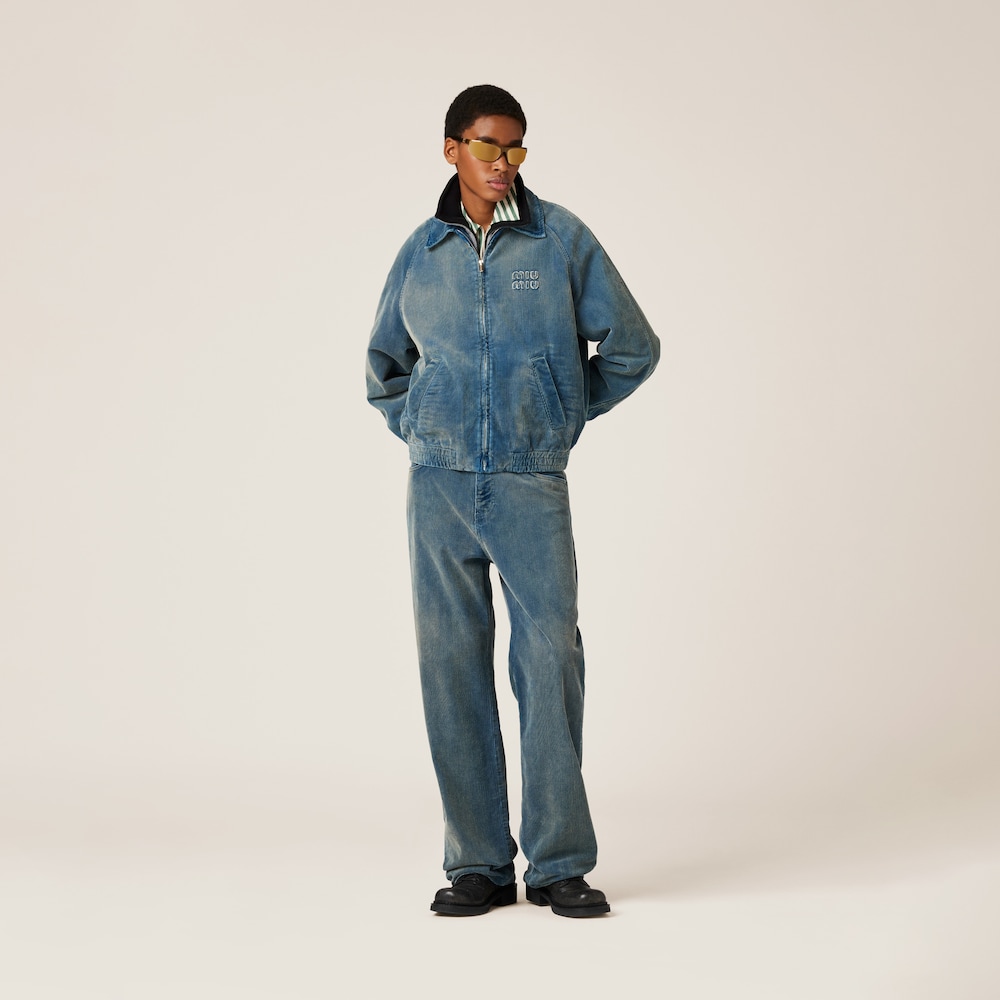 Washed corduroy blouson jacket