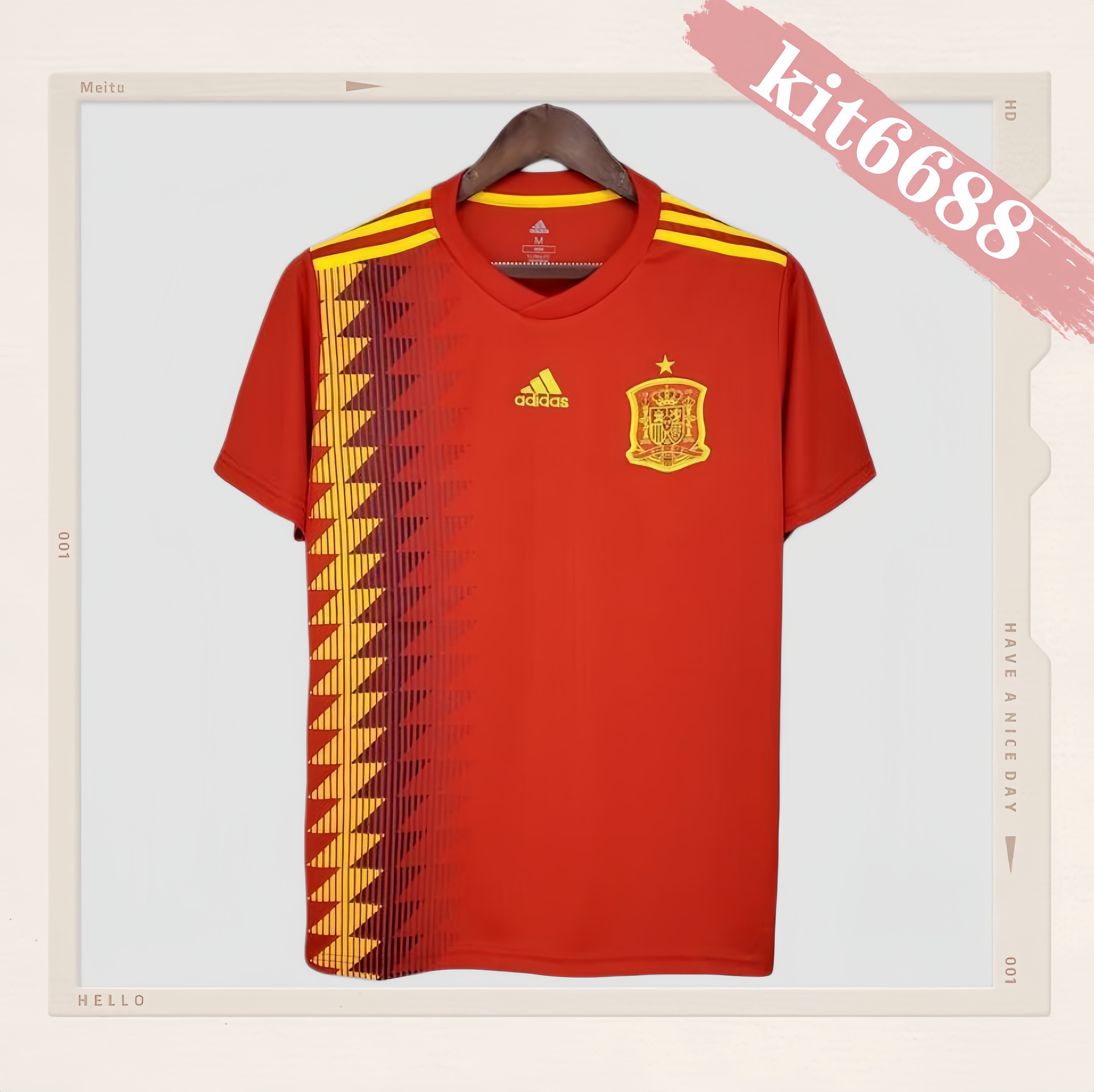 2014 Spain home Retro Football Shirt