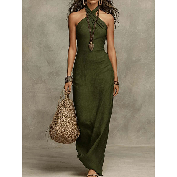HALTER BODYCON MAXI JURK