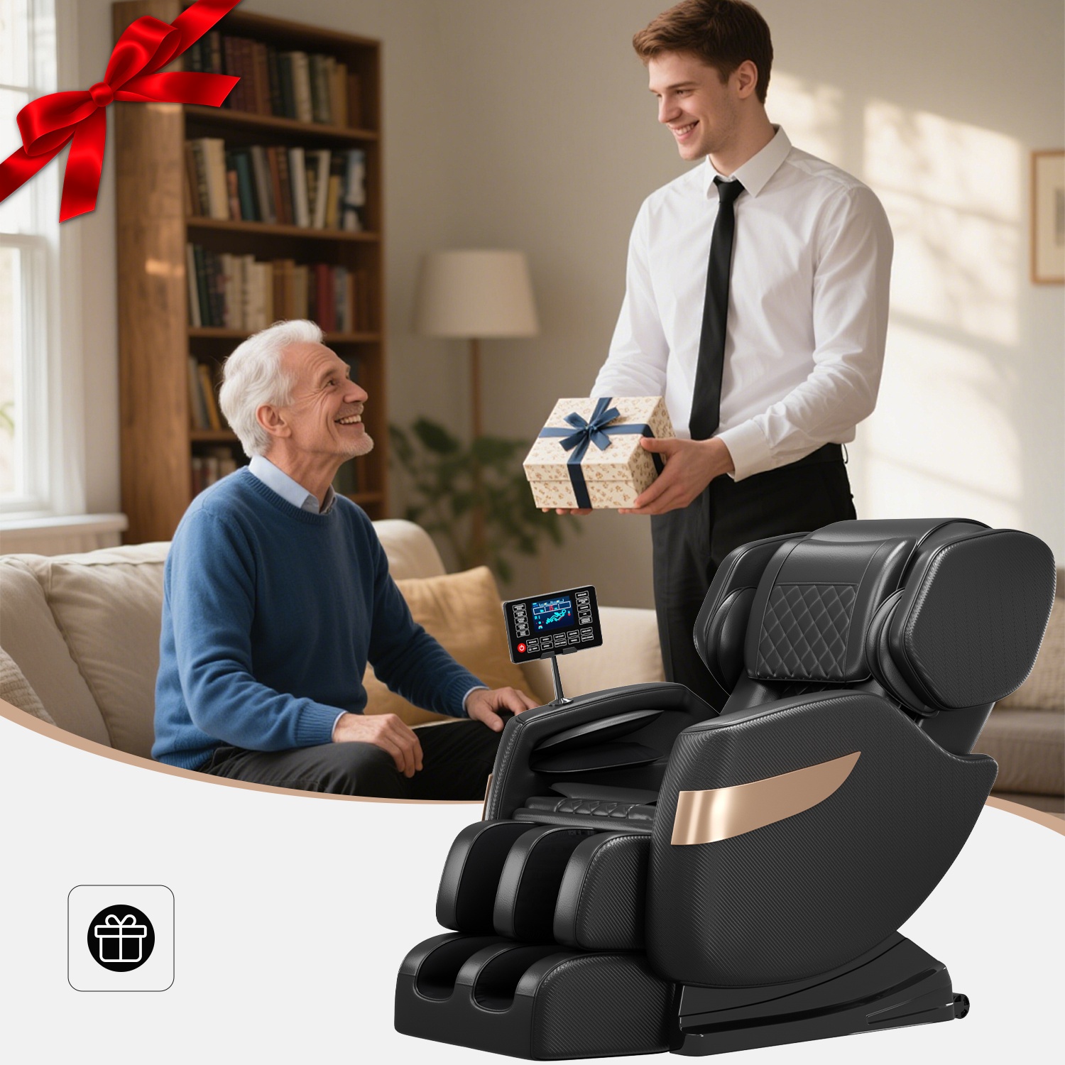 2025 Zero Gravity Multifunctional Full-Body Massage Chair, with foot massage, waist heating, and full-body airbag relaxation functions