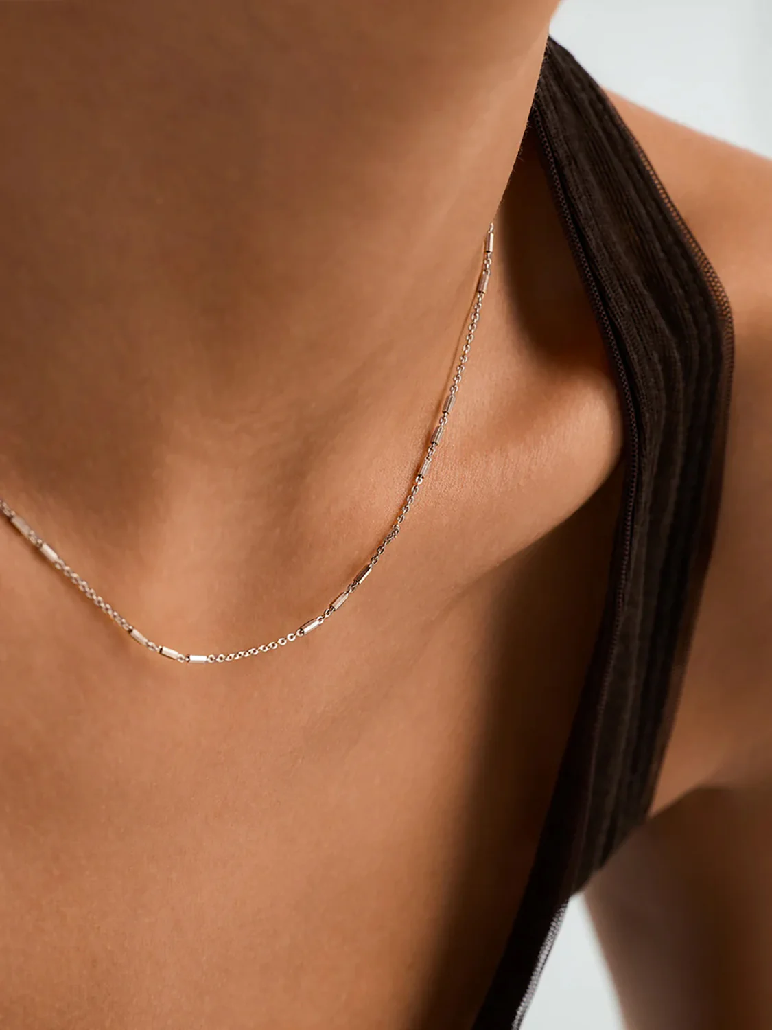 Cylinder Bead Chain Necklace