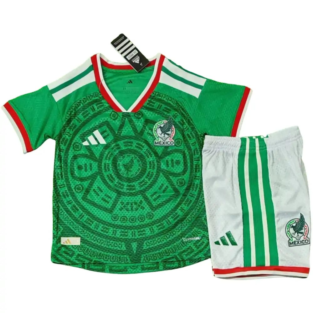 2026 World Cup Mexico Home Jersey Children's Set - Player Edition