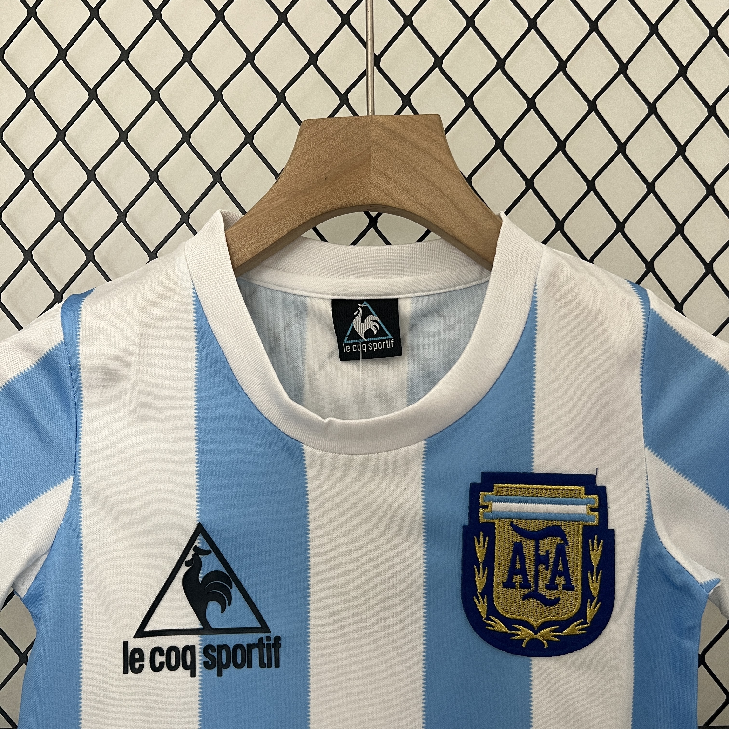 1986 Argentina Home Retro  Football Shirt ( Kids Kit )