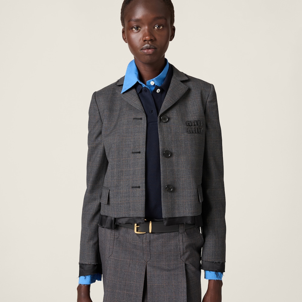 Single-breasted Prince of Wales check jacket