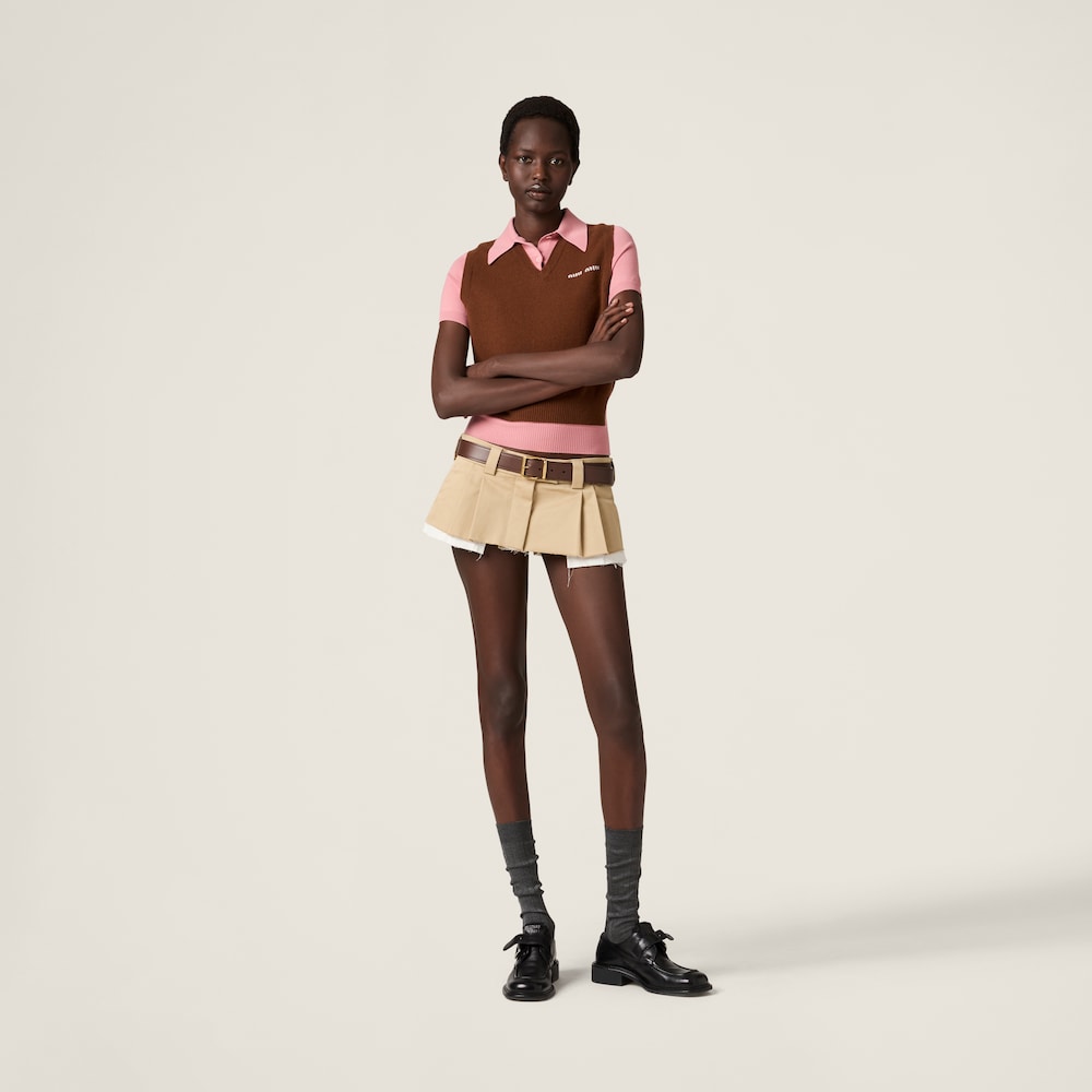 Cashmere and wool polo sweater