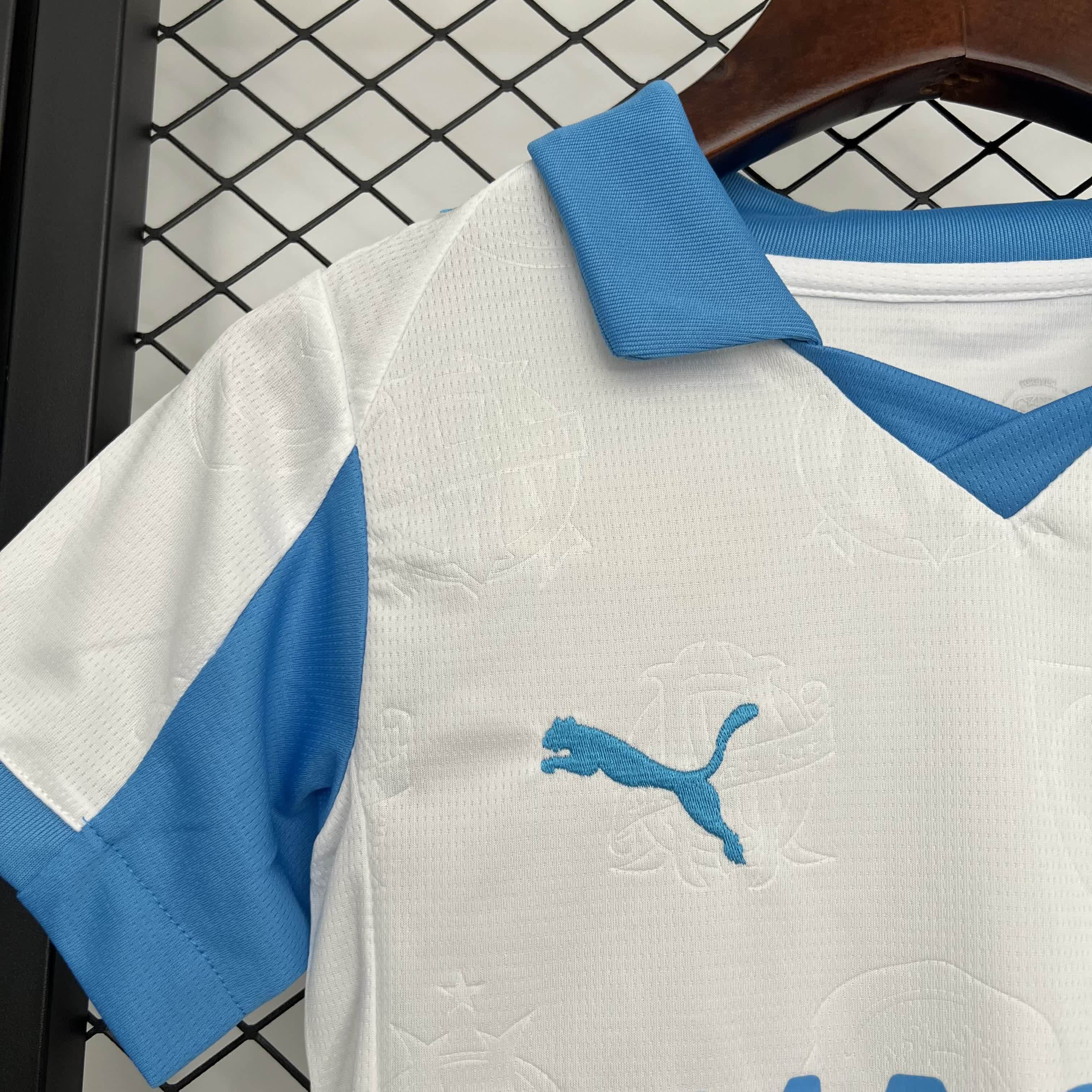 2025/2026 Marseille Home Football Shirt（Kids Kit socks ）