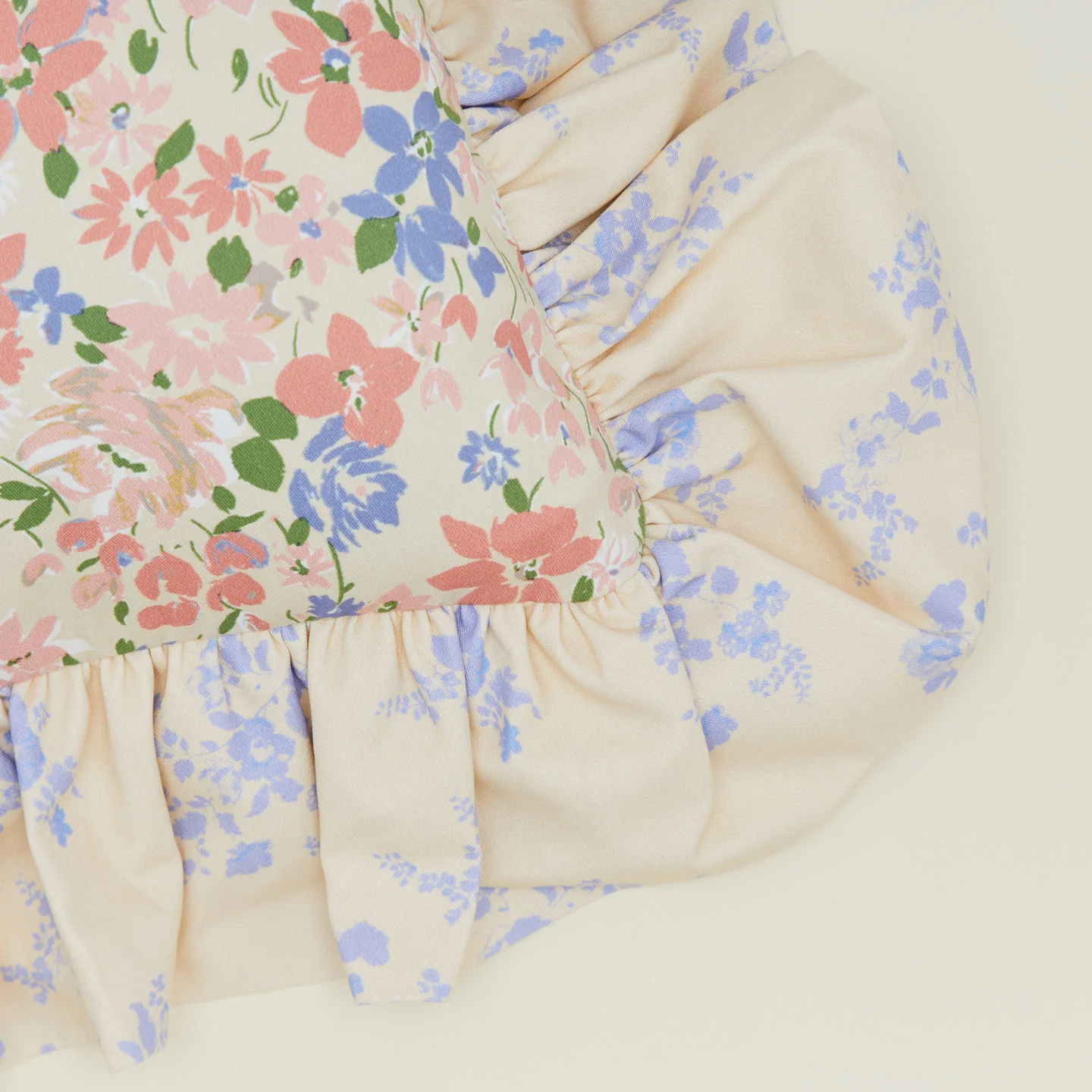 Ruffled Floral Cushion - Rose