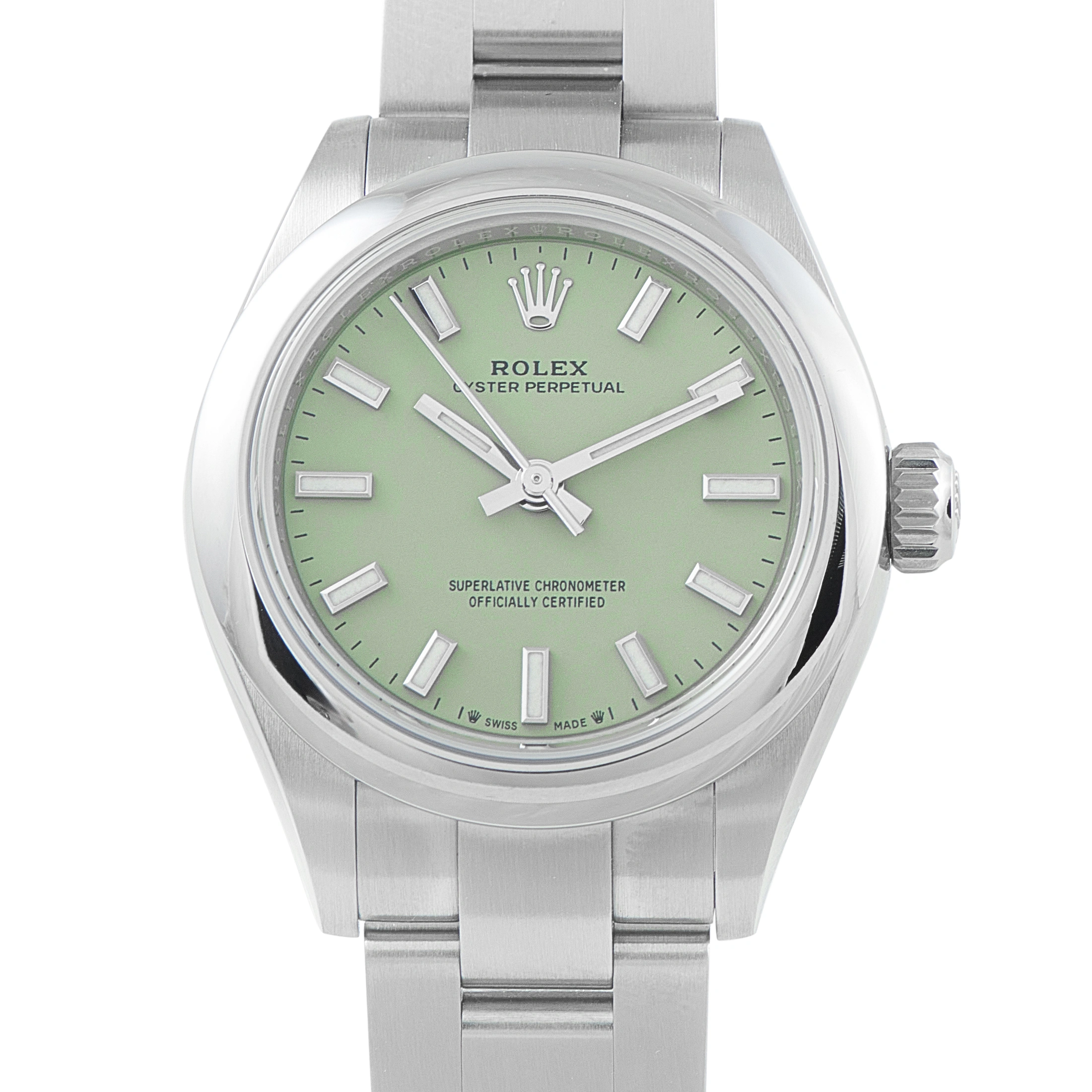 RolexOyster Perpetual 28 Pistachio Dial Oystersteel Watch 276200