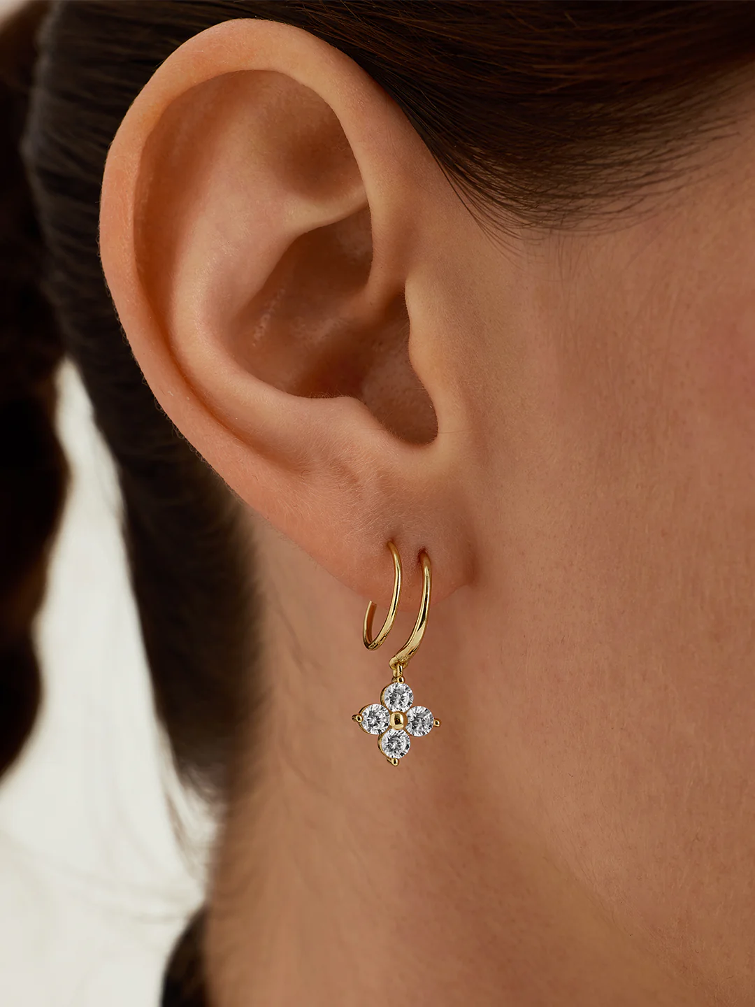 Sapphire Cluster Double Hoops