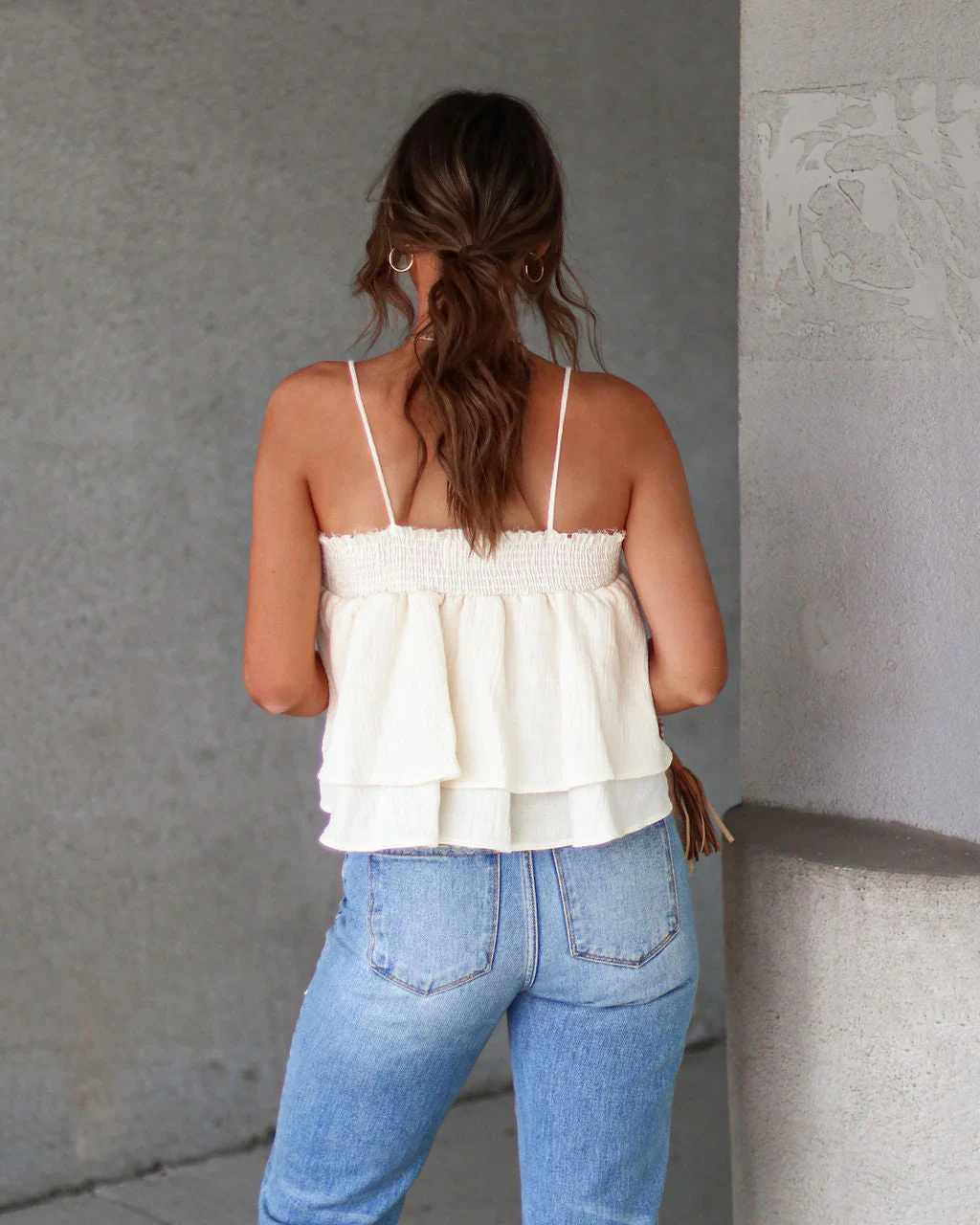 Krista Cotton Smocked Babydoll Top