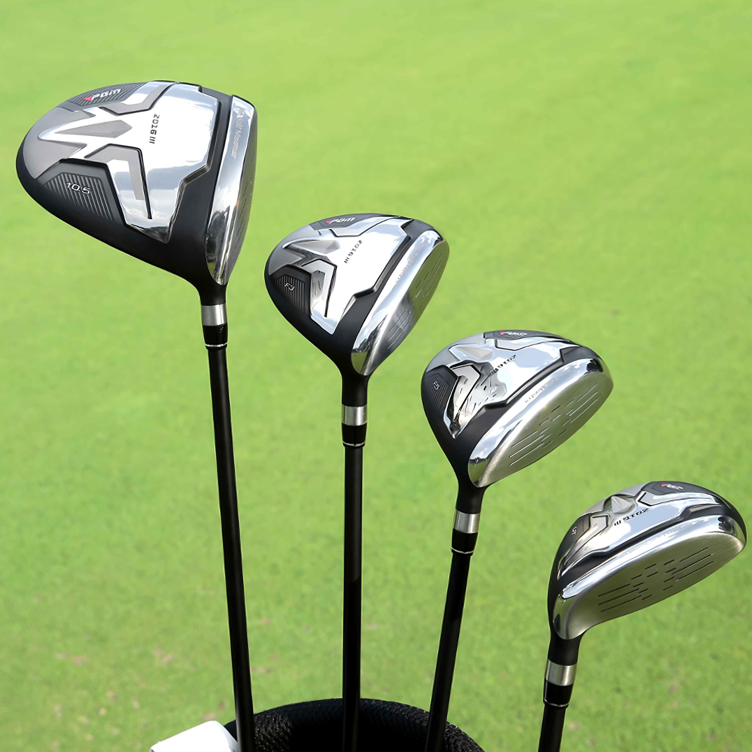 PGM Men's Complete Golf Club Set - 12 Pieces - 3 Wooden Clubs (#1,3,5），1 hybrid vehicle（#4H），6 pieces of iron clubs（#5,6,7,8,9，PW），1件沙子楔子（52°1 piece putter - golf stand bag - graphite shaft, perfect gift